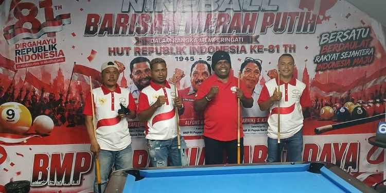 Memeriahkan HUT ke-81 RI, BMP RI Papua Barat Daya Gelar Turnamen Biliar BMP CUP I