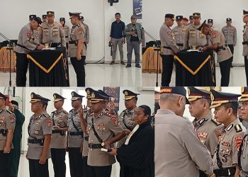 Gerbong Mutasi Polda PBD,  Enam Pejabat Utama dan Kapolres Dilantik