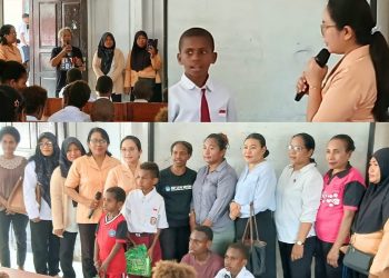 DWP Dikbudpora Teluk Bintuni Kunjungi Pelajar Pengungsi Moskona