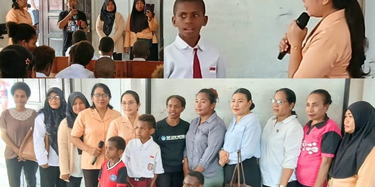DWP Dikbudpora Teluk Bintuni Kunjungi Pelajar Pengungsi Moskona
