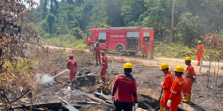 75 Personel Gabungan Padamkan Karhutla di Kampung Tanah Merah Baru