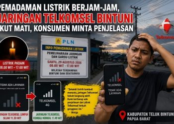 Pemadaman Listrik Picu Gangguan Jaringan Telkomsel, Warga Bintuni Minta Penjelasan