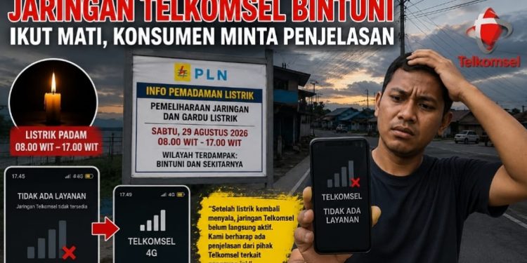Pemadaman Listrik Picu Gangguan Jaringan Telkomsel, Warga Bintuni Minta Penjelasan