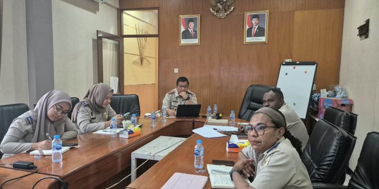 Pacu Kinerja Akhir Tahun, Kantor Pertanahan Kabupaten Manokwari Ikuti Evaluasi Bersama Kementerian ATR/BPN