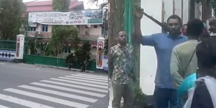 Nyaris Bentrok, Gerbang Fahutan dan FKIP Unipa Kembali Dipalang, Tebang Palem Langka