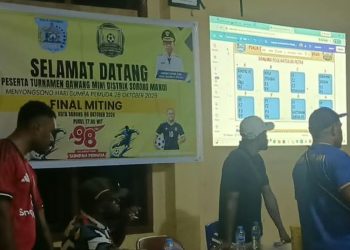 Boas Solossa Dukung Turnamen Gawang Mini Sorong Manoi , 42 Tim Siap Bertanding