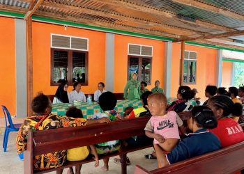 Jaga Kesehatan Ibu dan Anak, Persit KCK Cabang XVII Gelar Sosialisasi di Kampung Yamboi